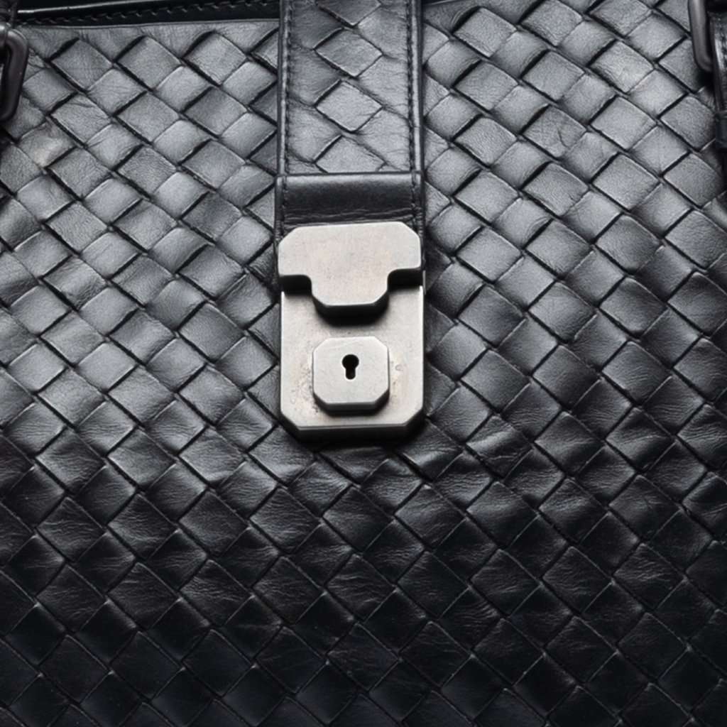 Bottega Veneta Medium Nappa Intrecciato Roma Tote Black Leather Very good condition - Box View