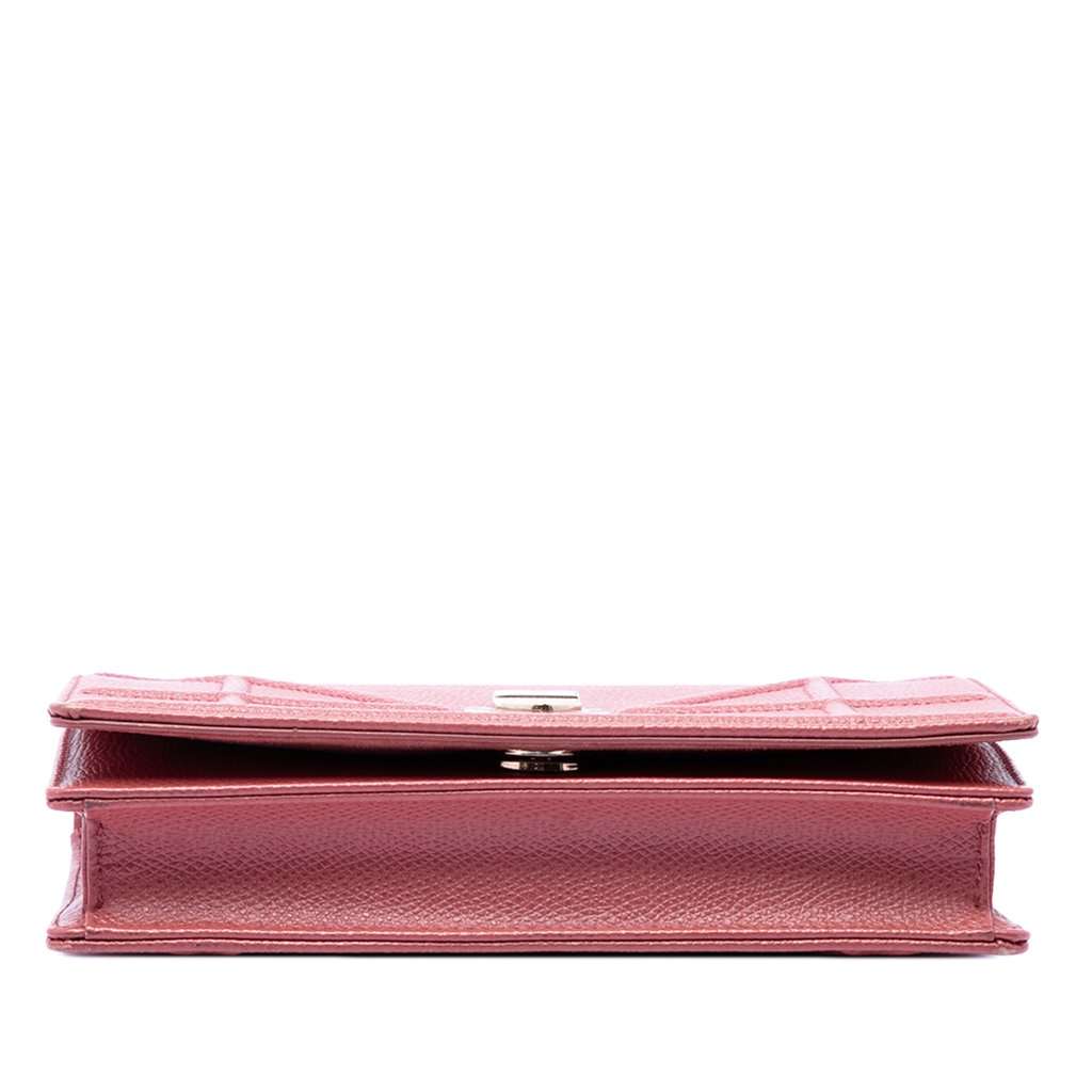 Dior Grained Calfskin Diorama Wallet on Chain Red Leather Very good - Inside View
