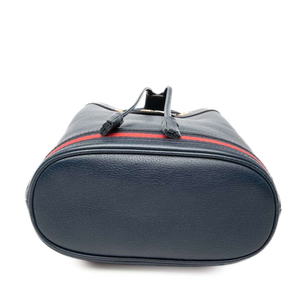 Gucci GG Web Ophidia Bucket Bag Blue Leather Very good condition - Inside View