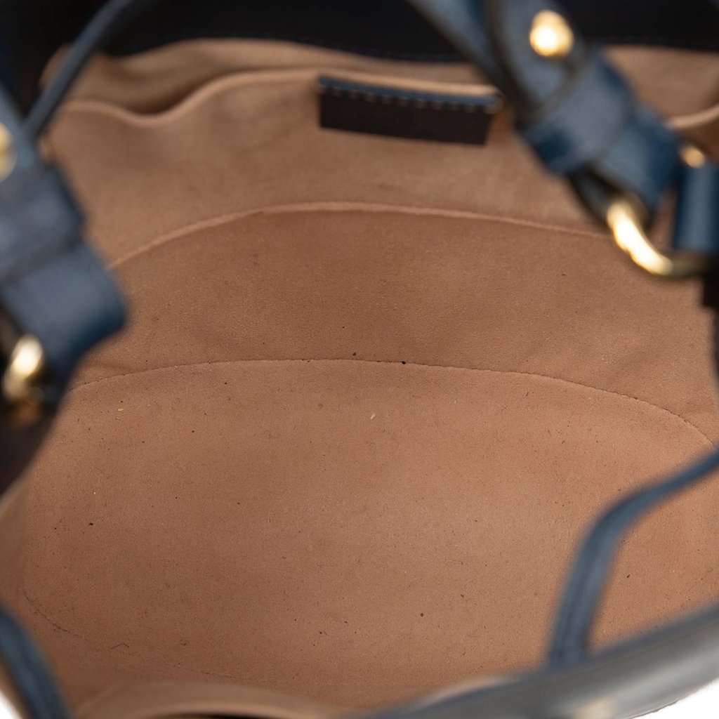 Gucci GG Web Ophidia Bucket Bag Blue Leather Very good condition - Model View