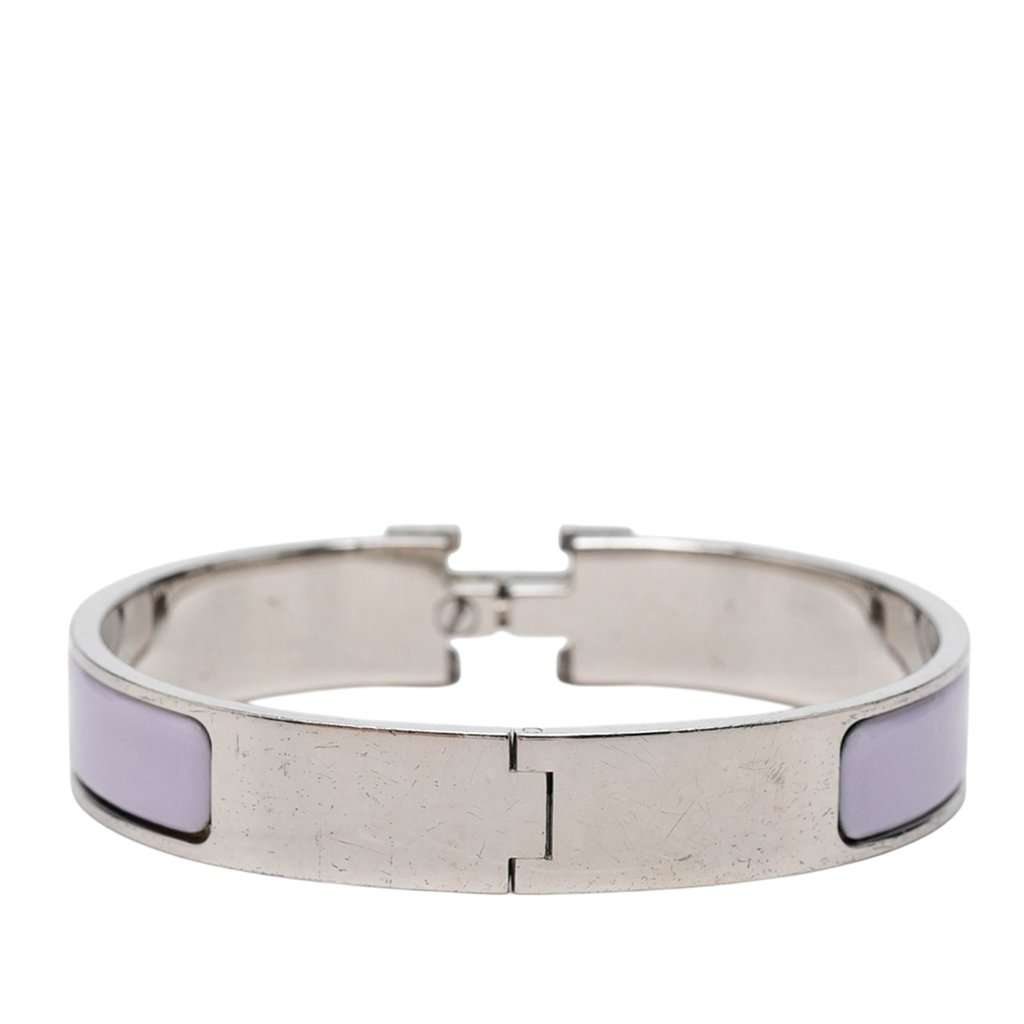 Hermès Narrow Enamel Clic H Bracelet PM Purple Very good condition - Inside View