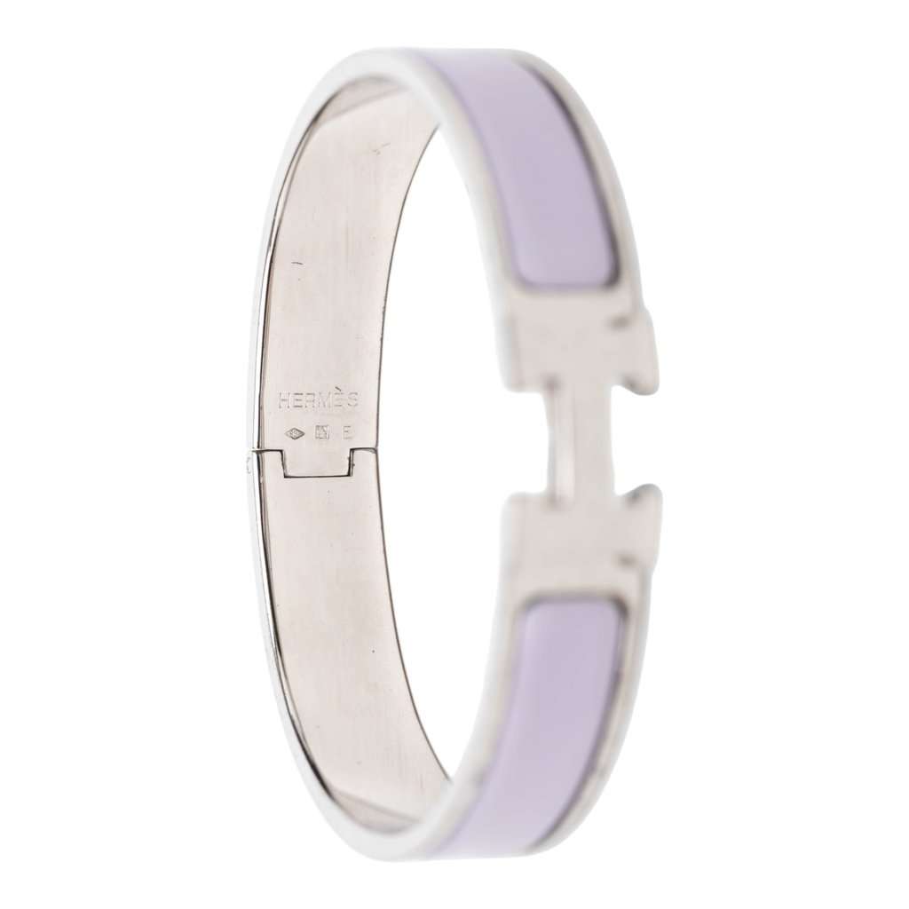 Hermès Narrow Enamel Clic H Bracelet PM Purple Very good condition - Model View