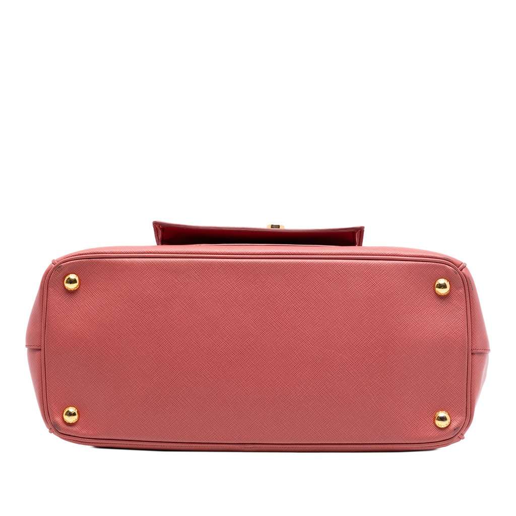 Prada Saffiano Lux Galleria Double Zip Front Pocket Satchel Pink Leather Very good - Inside View