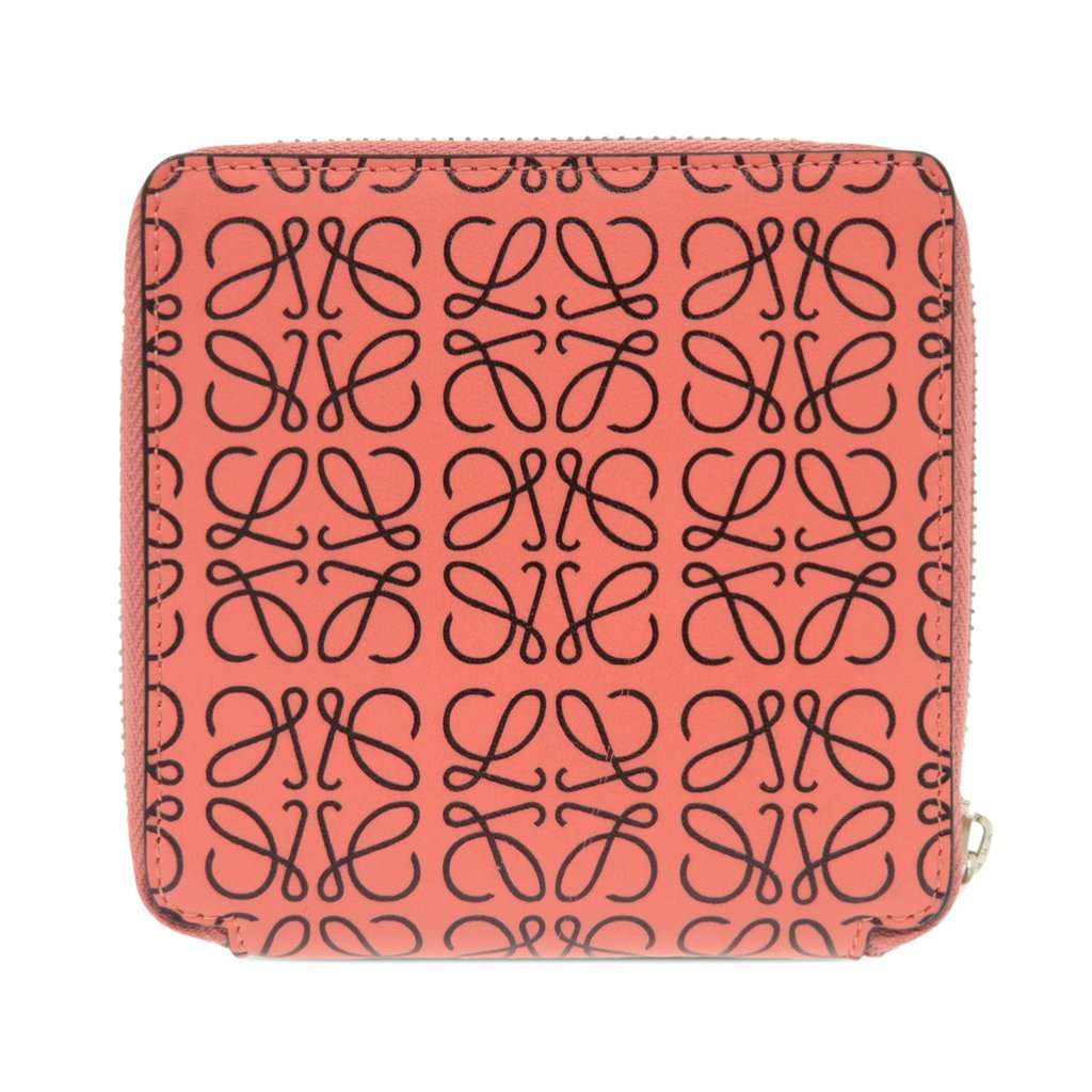 Loewe Leather Anagram Square Zip Wallet Pink Leather Very good condition - Back View