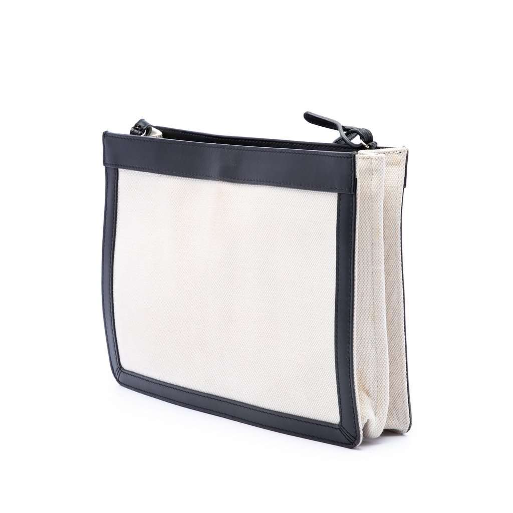 Balenciaga Canvas Navy Pochette M Crossbody White Very good - Back View