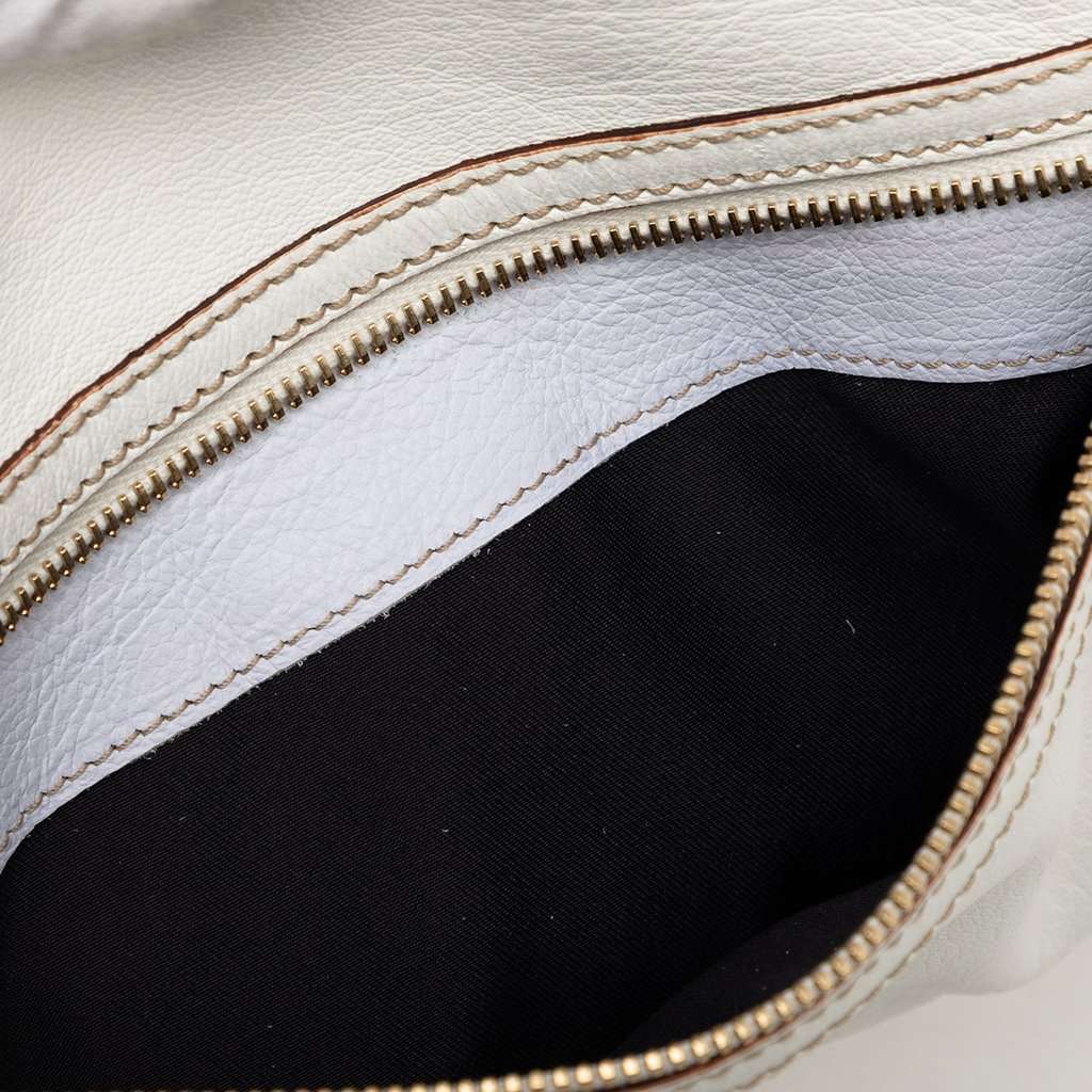 Gucci Calfskin Web Capri Ranch Kid Shoulder Bag White Leather Very good condition - Box View