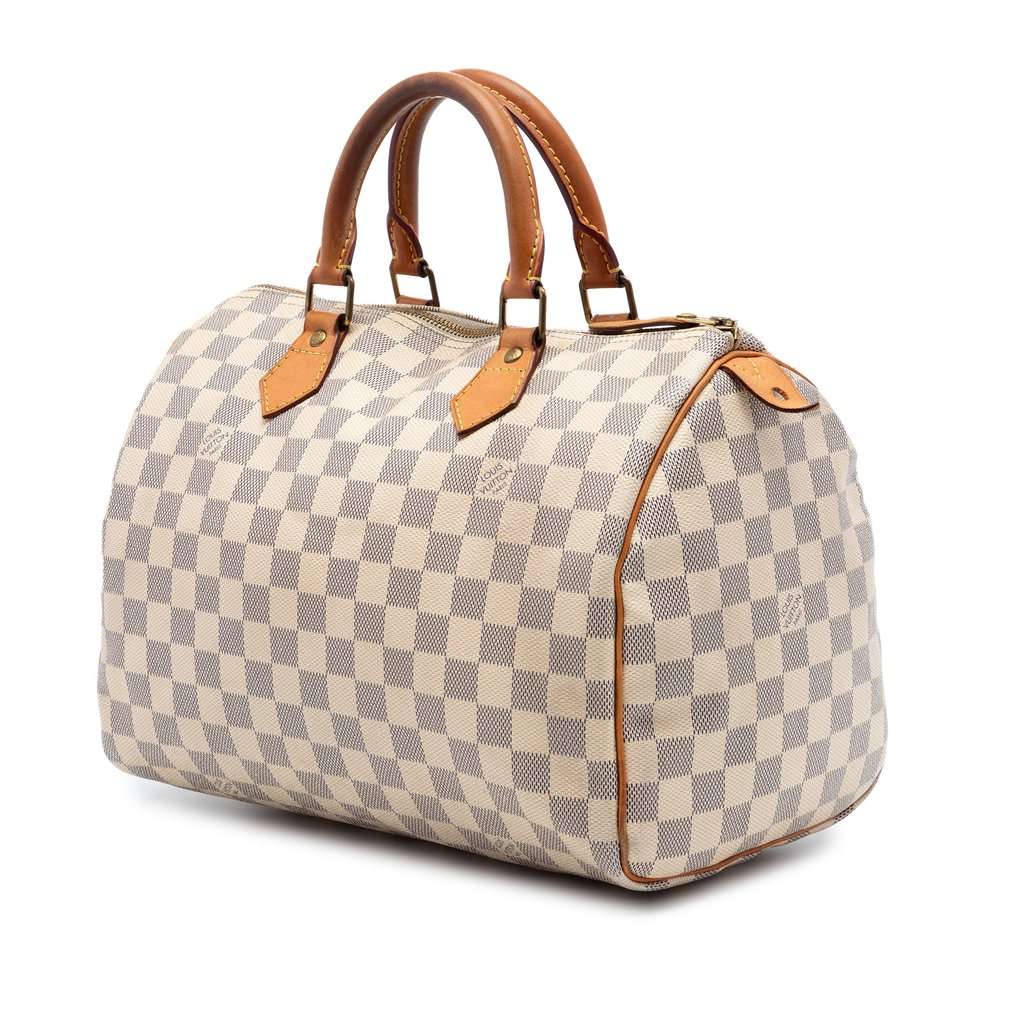 Louis Vuitton Damier Azur Speedy 30 White Very good condition - Back View