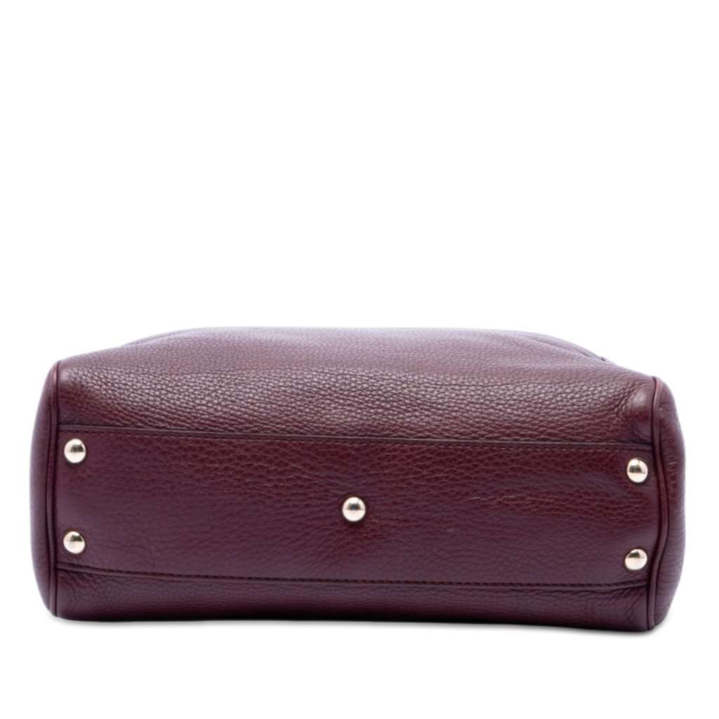 Gucci Small Calfskin Bamboo Shopper Satchel Purple Leather Very good condition - Inside View