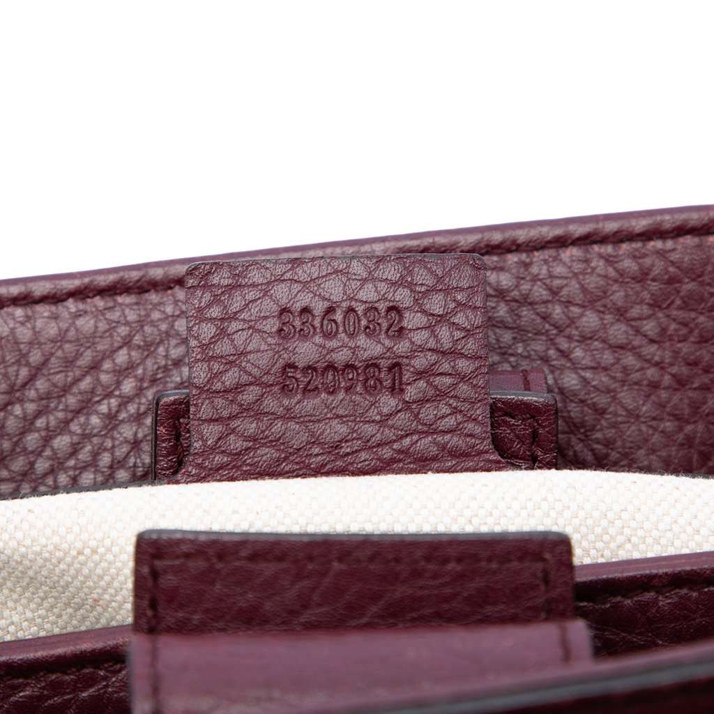 Gucci Small Calfskin Bamboo Shopper Satchel Purple Leather Very good condition - Box View