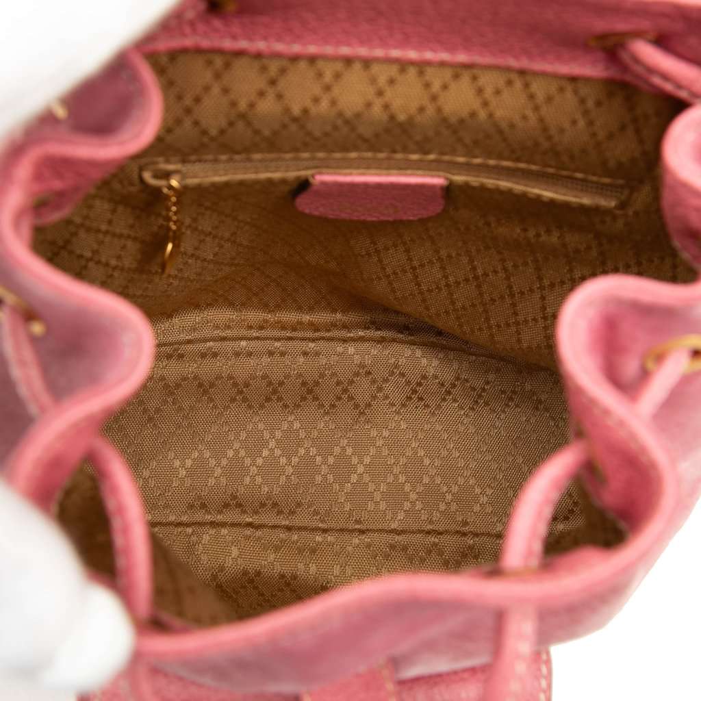 Gucci Suede Bamboo Backpack Pink Leather Very good condition - Model View