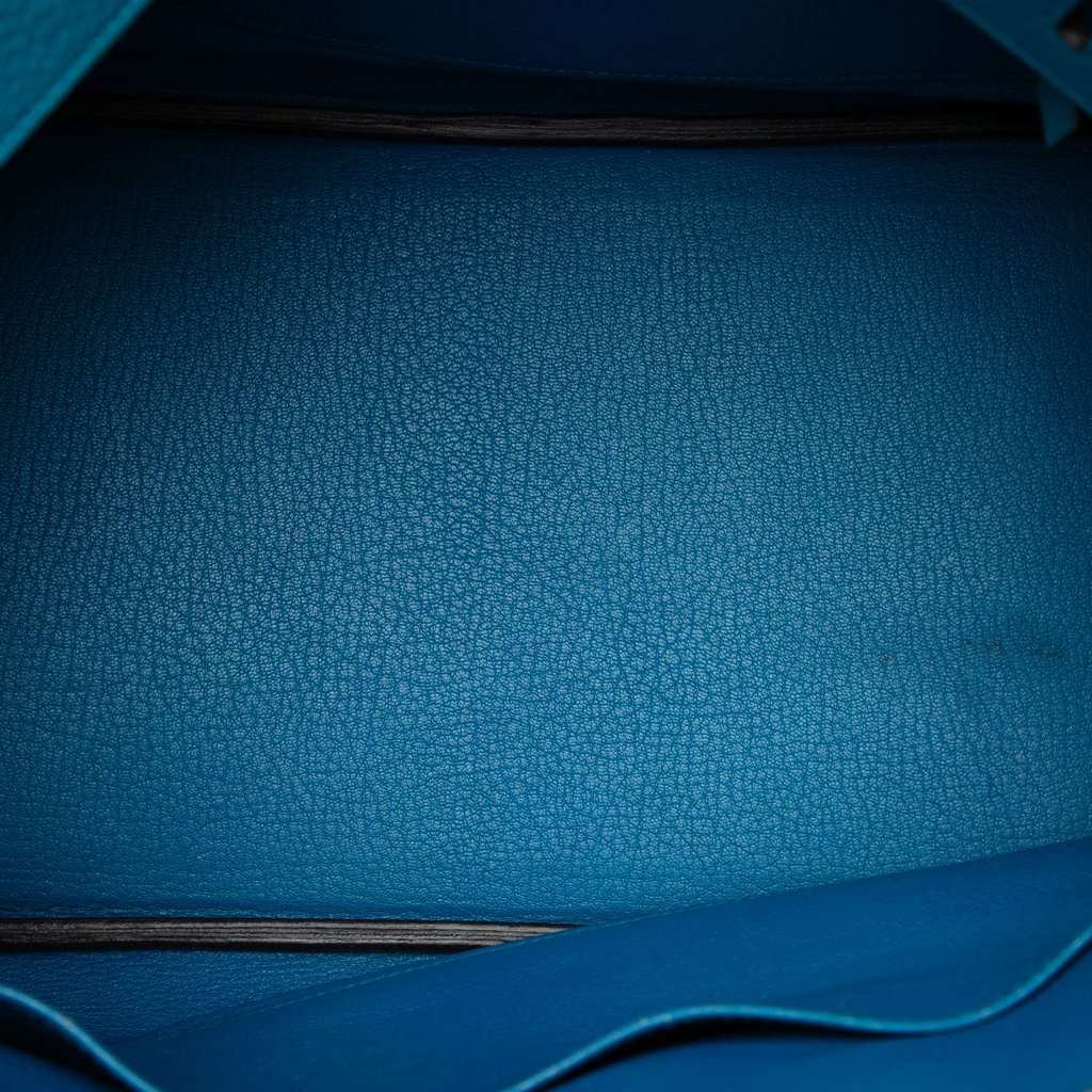Hermès Clemence Birkin Retourne 35 Blue Leather Very good condition - Model View