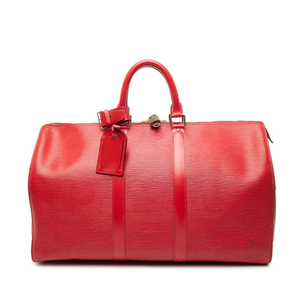 Louis Vuitton Epi Keepall 45 Red Leather Very good condition - Front View