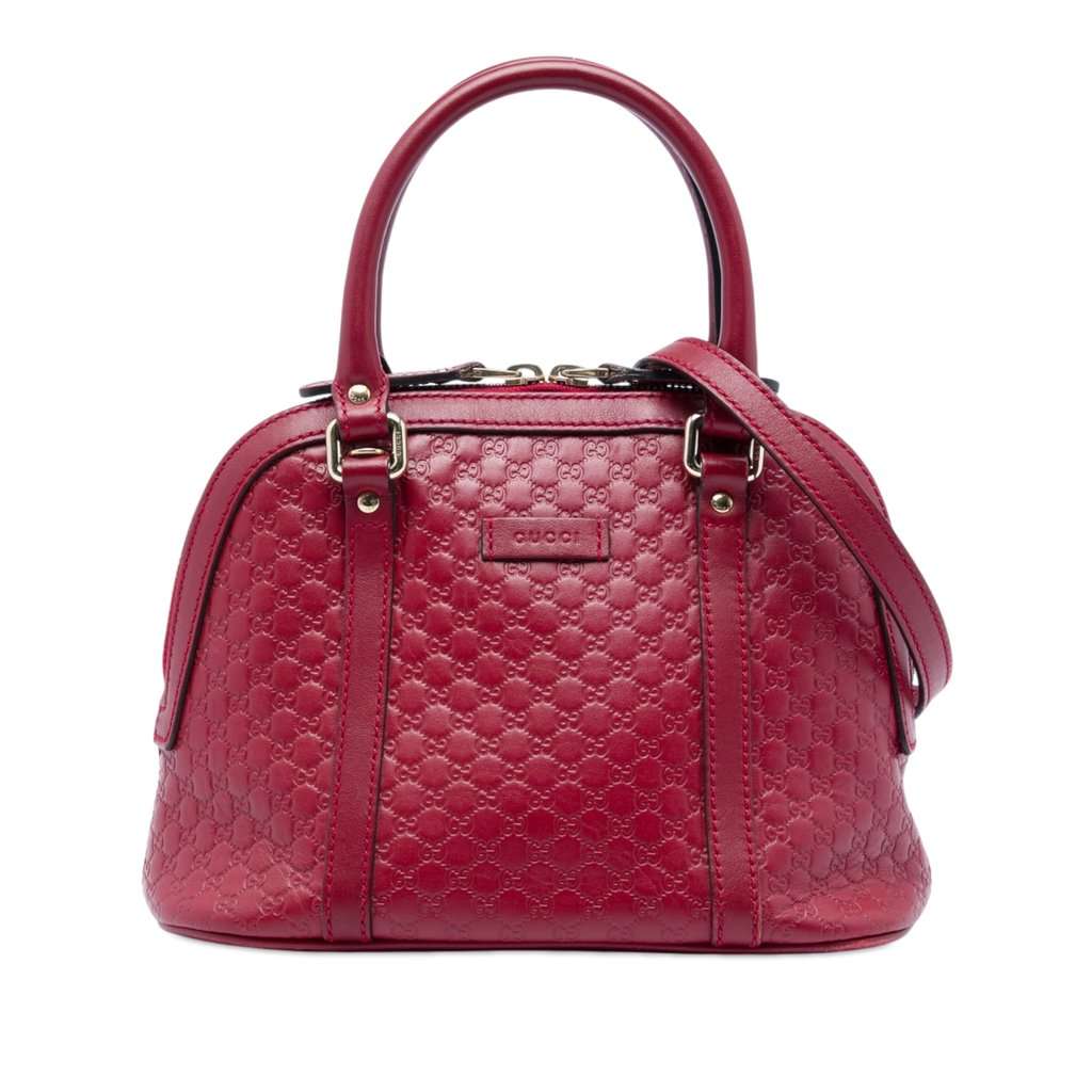 Gucci Mini Microguccissima Dome Satchel Red Leather Very good - Front View