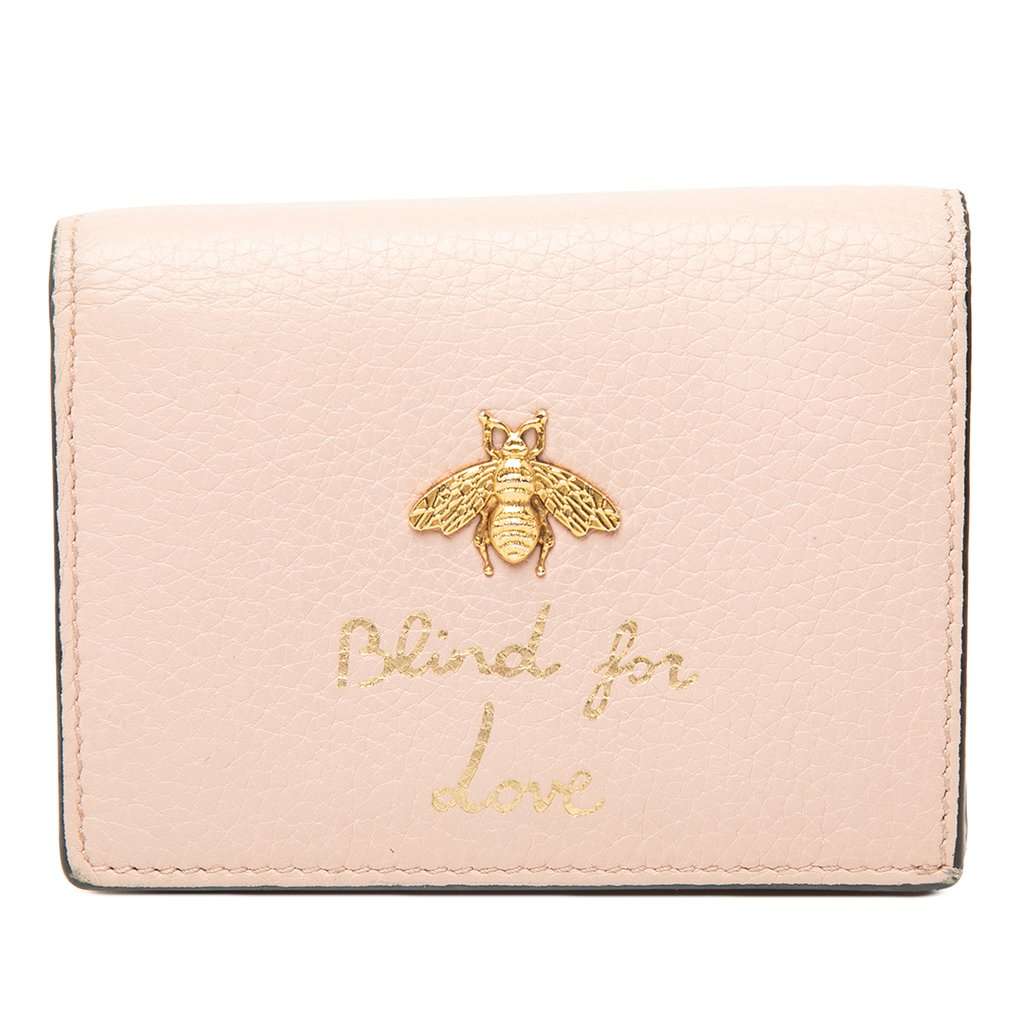 Gucci Calfskin Blind for Love Compact Wallet Pink Leather Very good - Front View