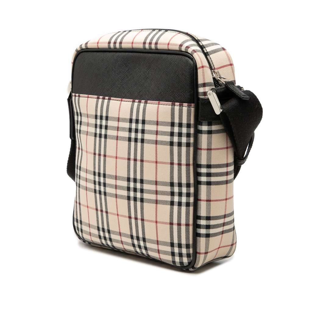 Burberry House Check Canvas Crossbody Beige Very good condition - Back View