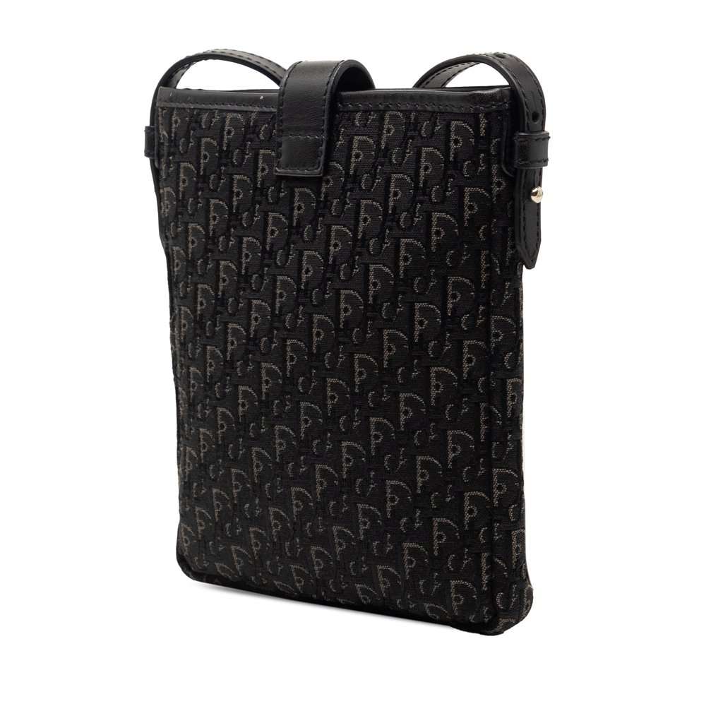 Dior Diorissimo Trotter Canvas Phone Case Crossbody Black Very good condition - Back View