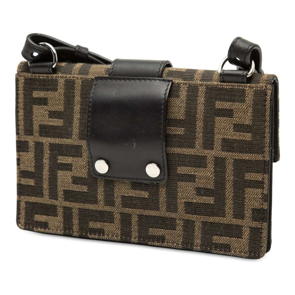 Fendi Zucca Canvas Convertible Baguette Pouch Brown Very good - Back View