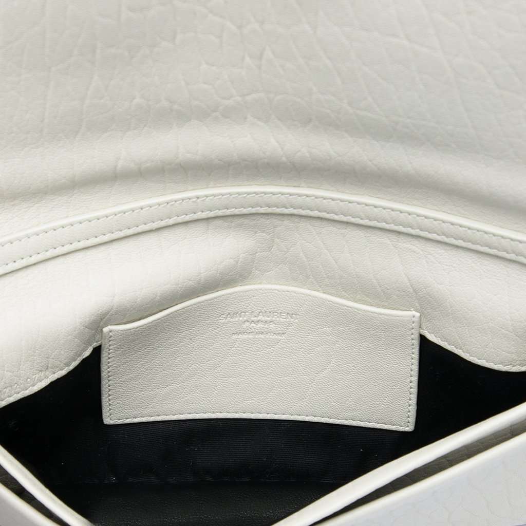 Saint Laurent Mini Grained Lambskin Calypso Shoulder Bag White Leather Very good - Model View
