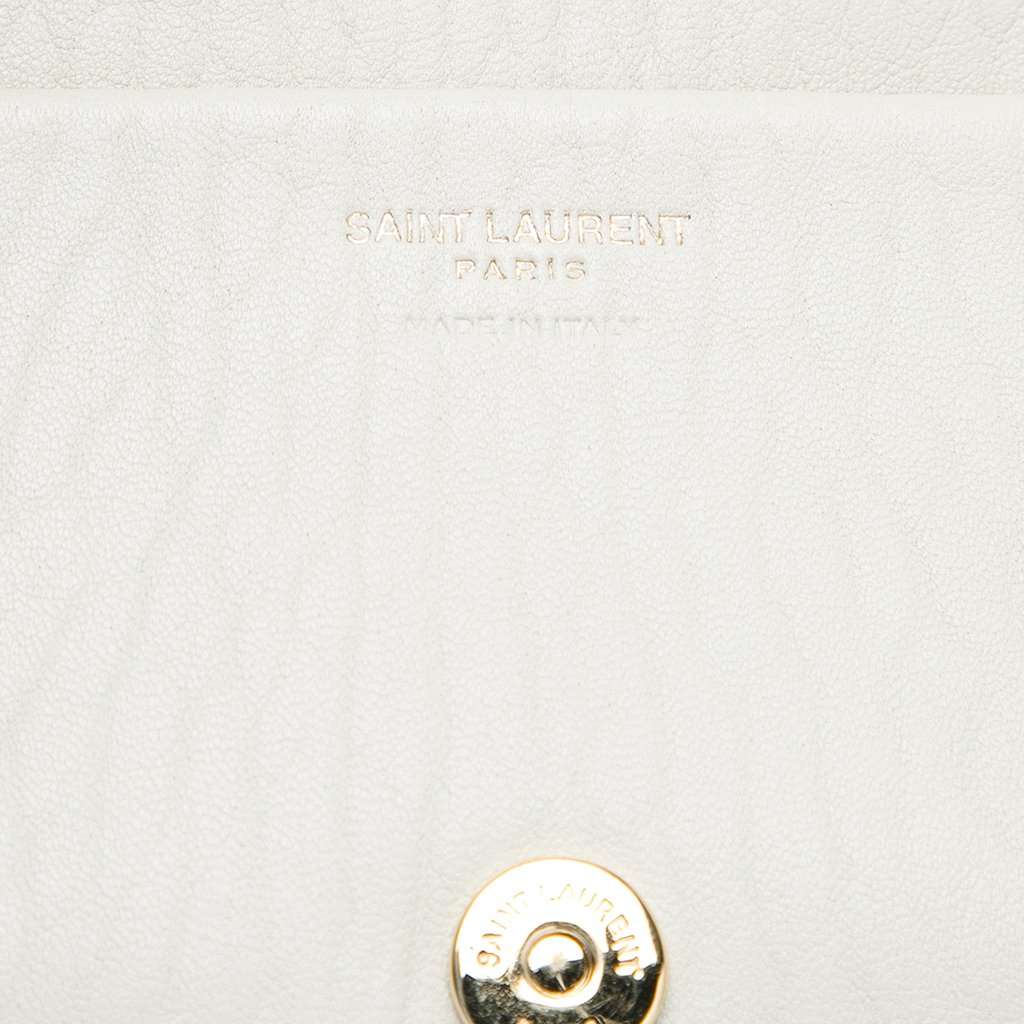 Saint Laurent Mini Grained Lambskin Calypso Shoulder Bag White Leather Very good - Box View