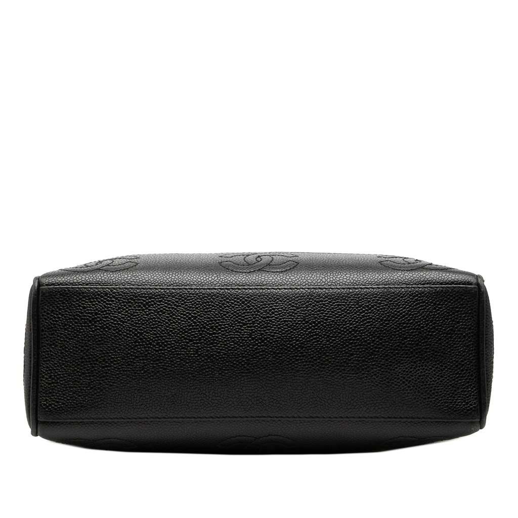 Chanel Triple CC Caviar Shoulder Bag Black Leather Very good condition - Inside View