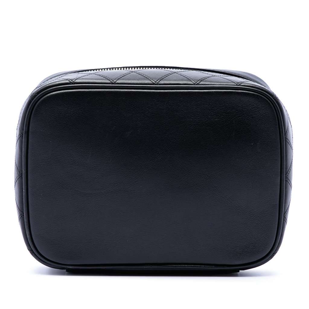 Chanel CC Quilted Lambskin Vanity Case Black Leather Very good - Inside View