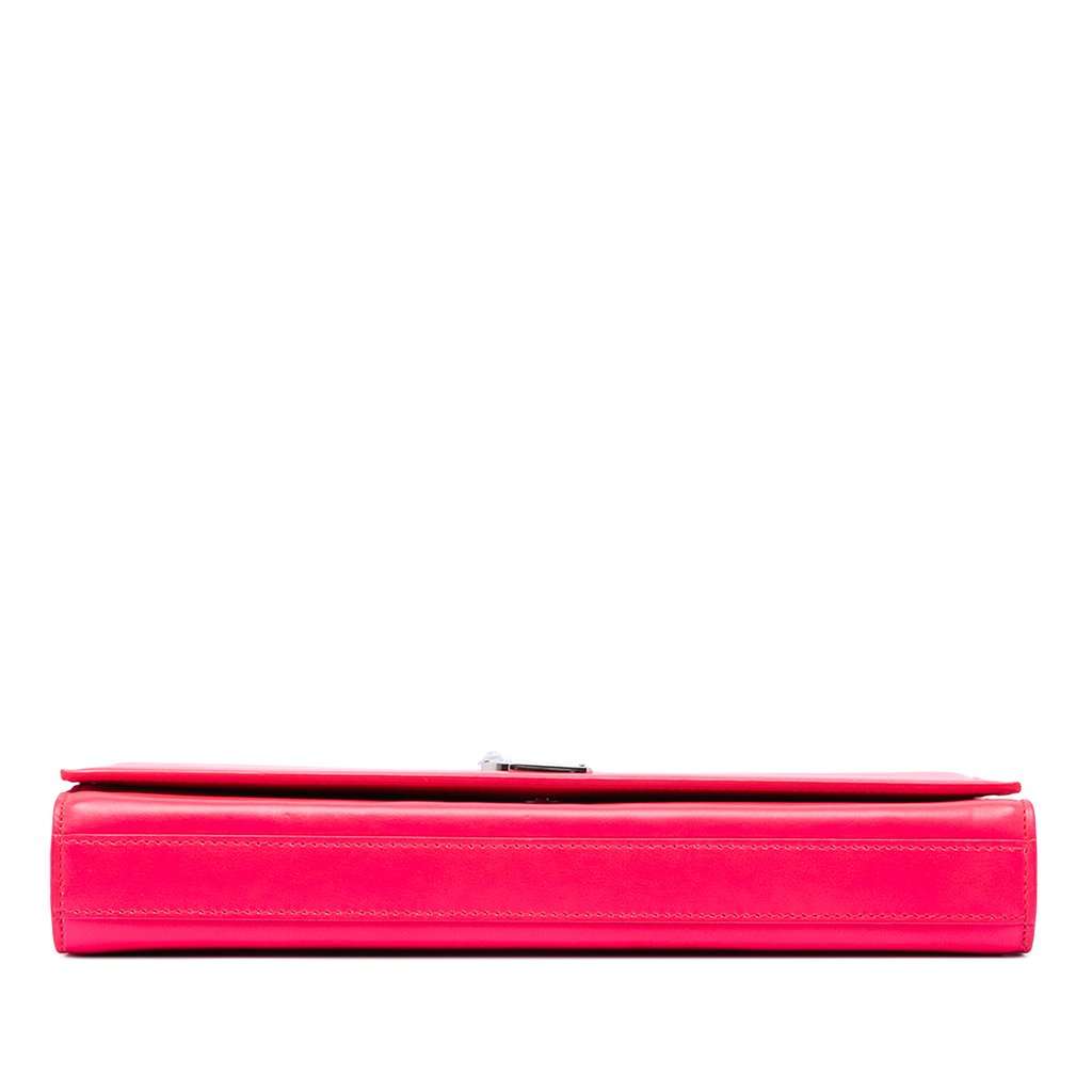 Saint Laurent Smooth Calfskin Monogram Cassandre Clutch Pink Leather Very good condition - Inside View