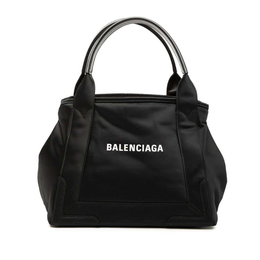 Balenciaga Nylon Navy Cabas Tote S Black Very good condition - Front View