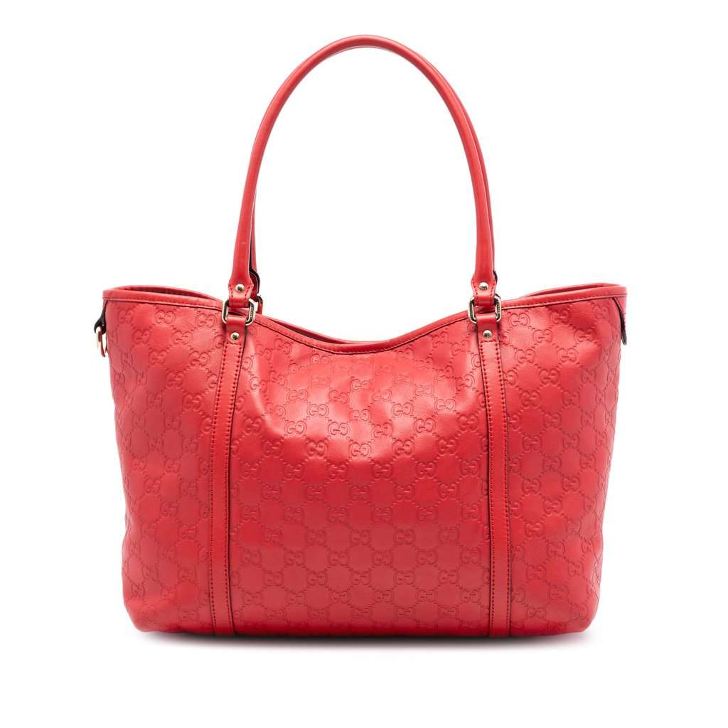 Gucci Medium Guccissima Joy Tote Red Leather Very good condition - Front View