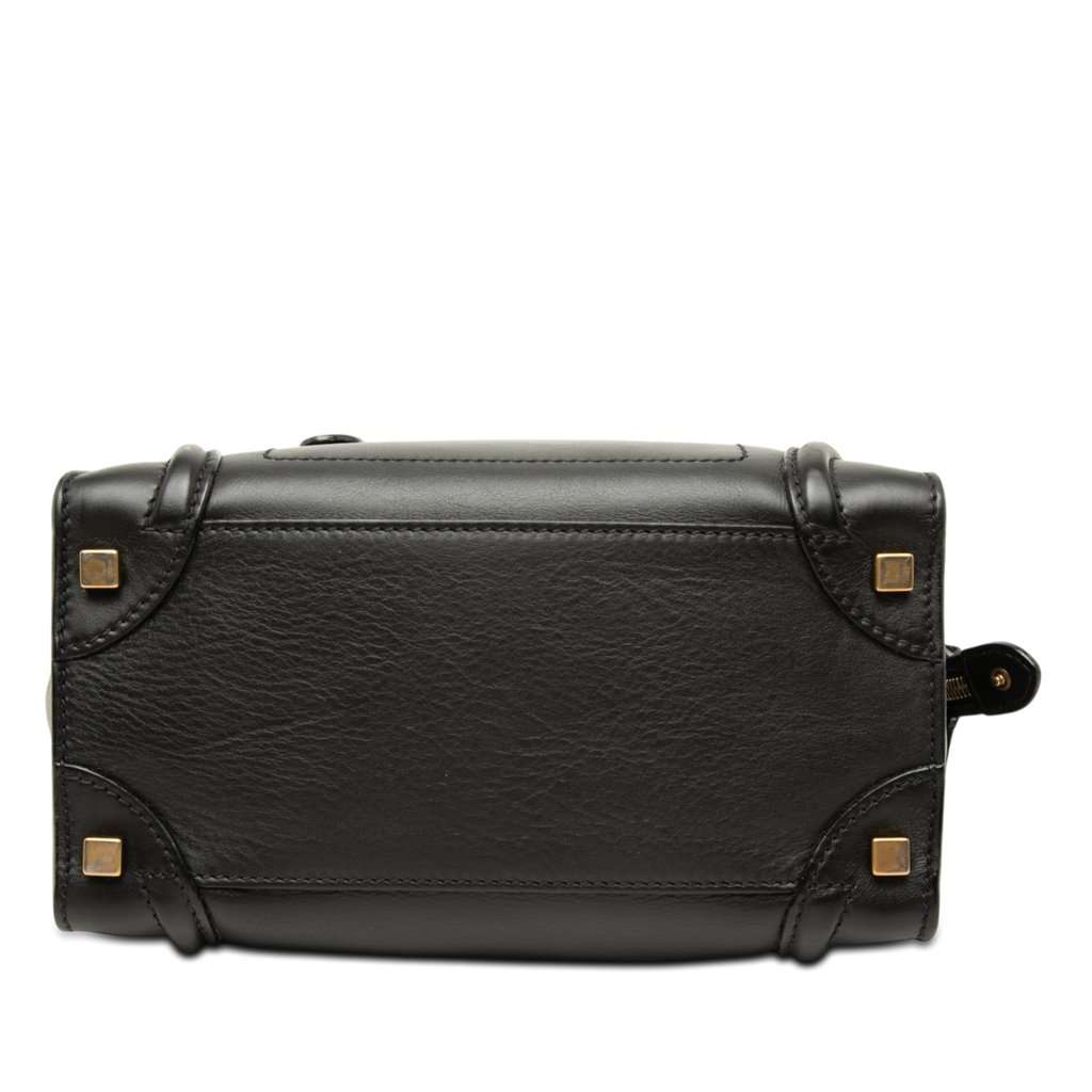 Celine Micro Smooth Calfskin Luggage Tote Black Leather Very good - Inside View