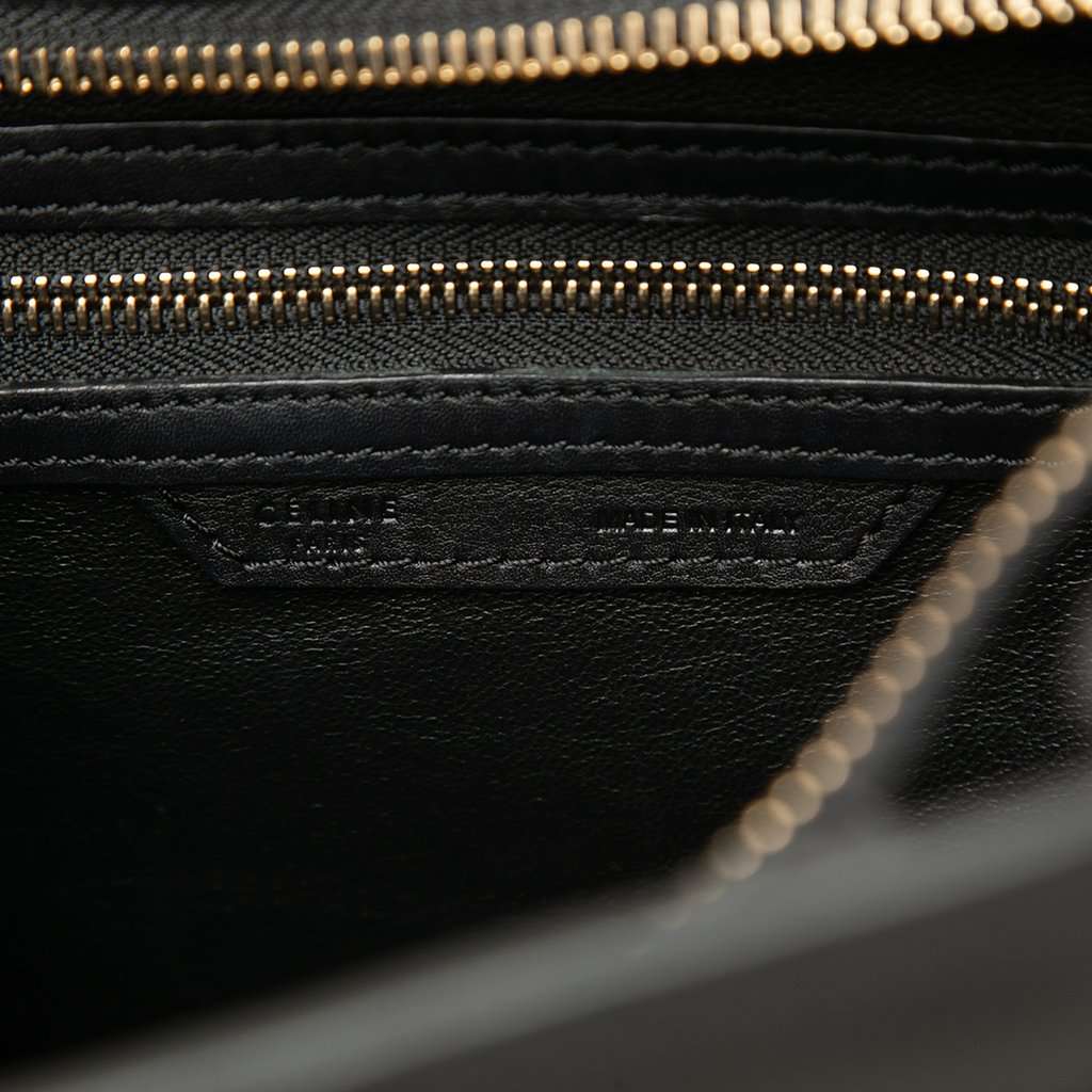Celine Micro Smooth Calfskin Luggage Tote Black Leather Very good - Box View