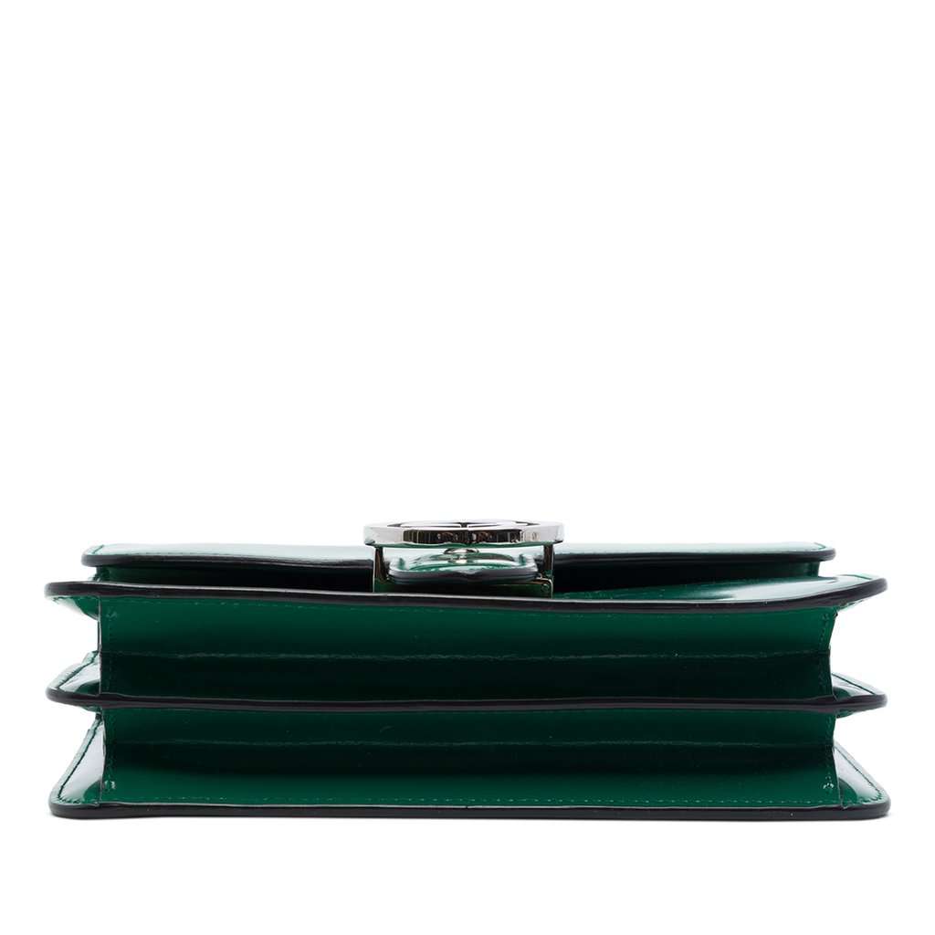 Gucci Small Patent Interlocking G Crossbody Green Leather Very good - Inside View