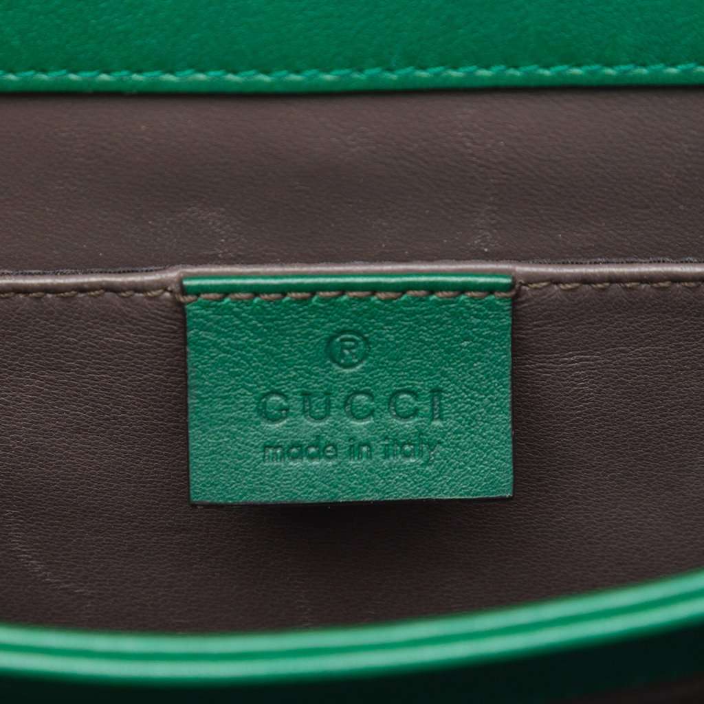 Gucci Small Patent Interlocking G Crossbody Green Leather Very good - Box View