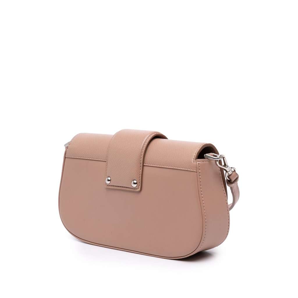 Prada Mini Saffiano and City Calf Sidonie Crossbody Brown Leather Very good - Back View