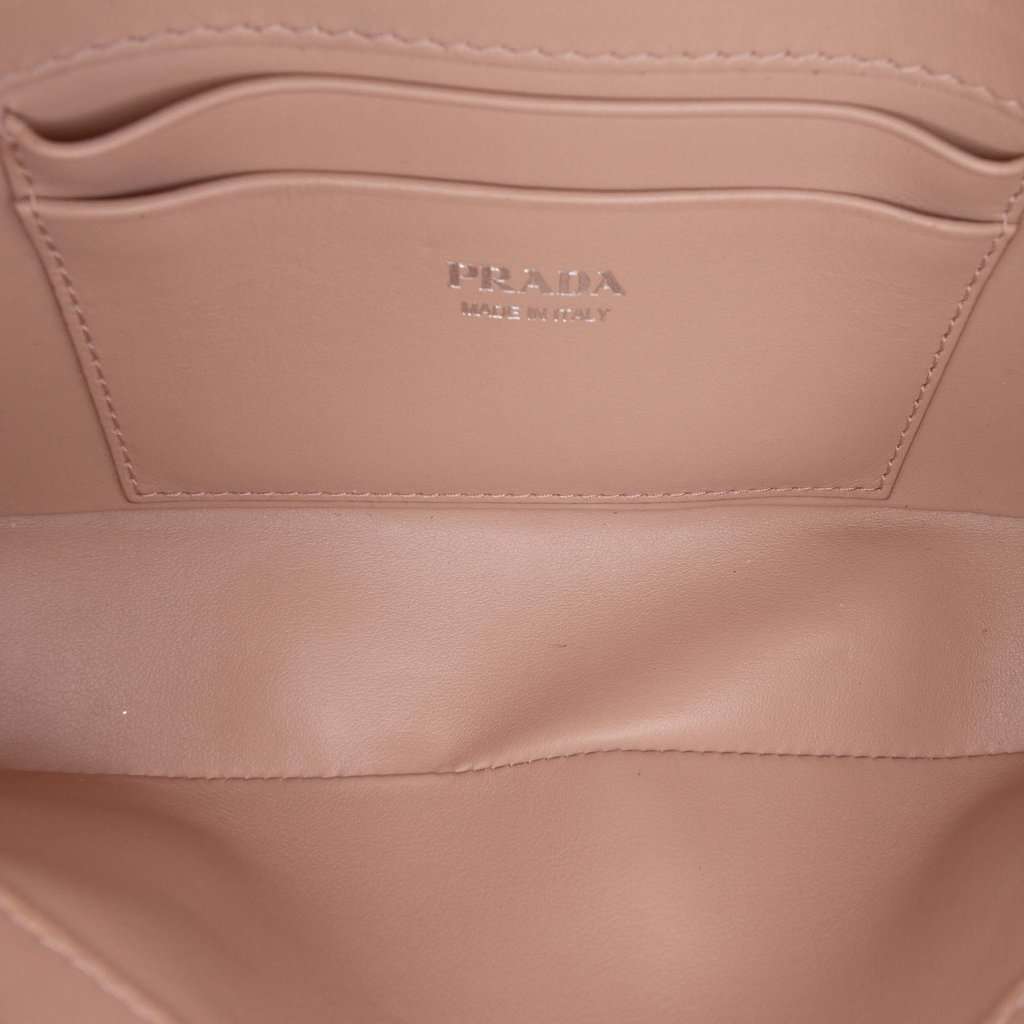 Prada Mini Saffiano and City Calf Sidonie Crossbody Brown Leather Very good - Model View