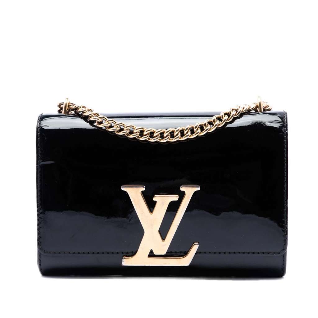 Louis Vuitton Vernis Louise Sliding Chain MM Black Leather Very good condition - Front View