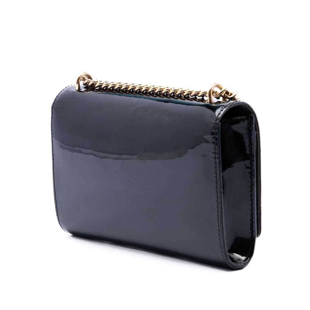 Louis Vuitton Vernis Louise Sliding Chain MM Black Leather Very good condition - Back View