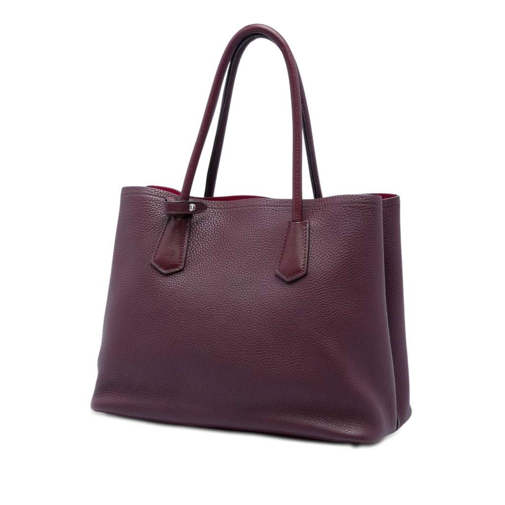 Prada Vitello Daino Double Handle Tote Red Leather Very good - Back View
