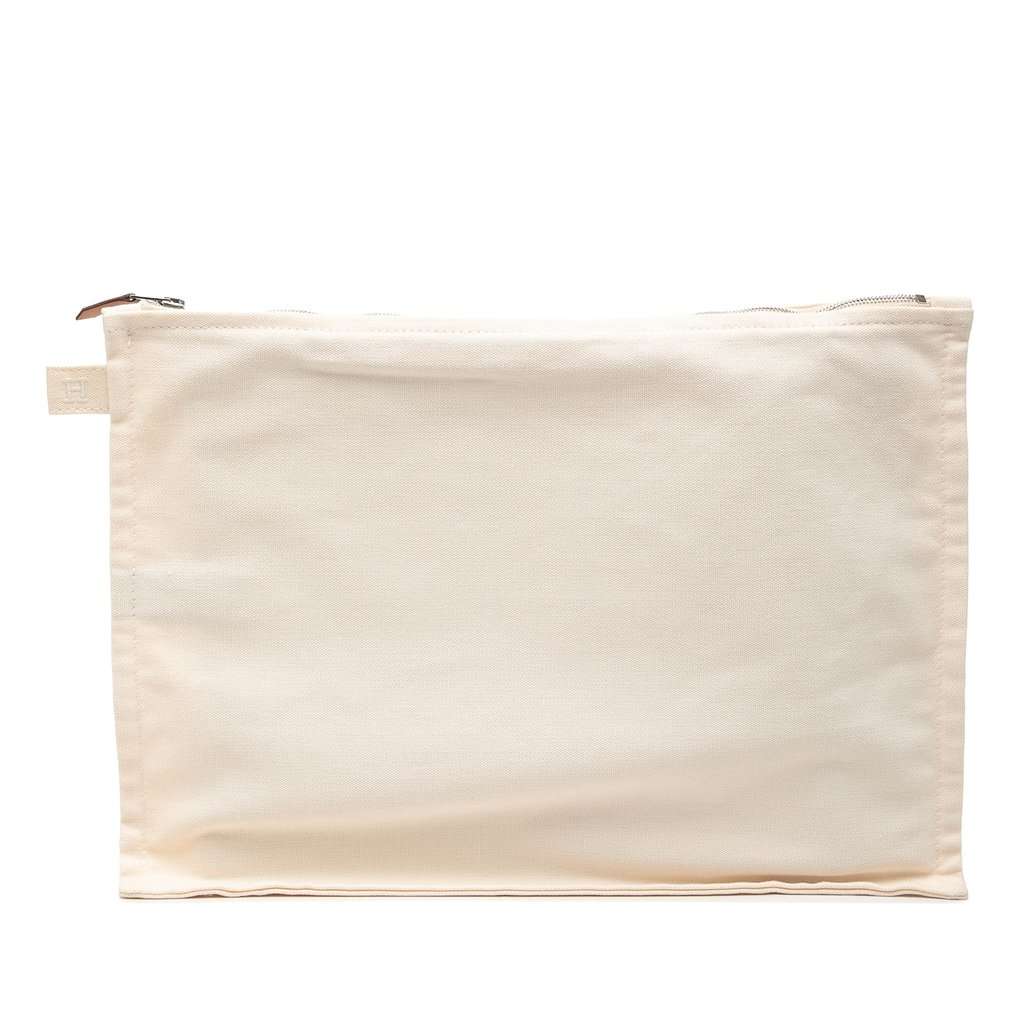 Hermès Canvas Bora Bora Pouch 3 Piece Set White Very good condition - Back View