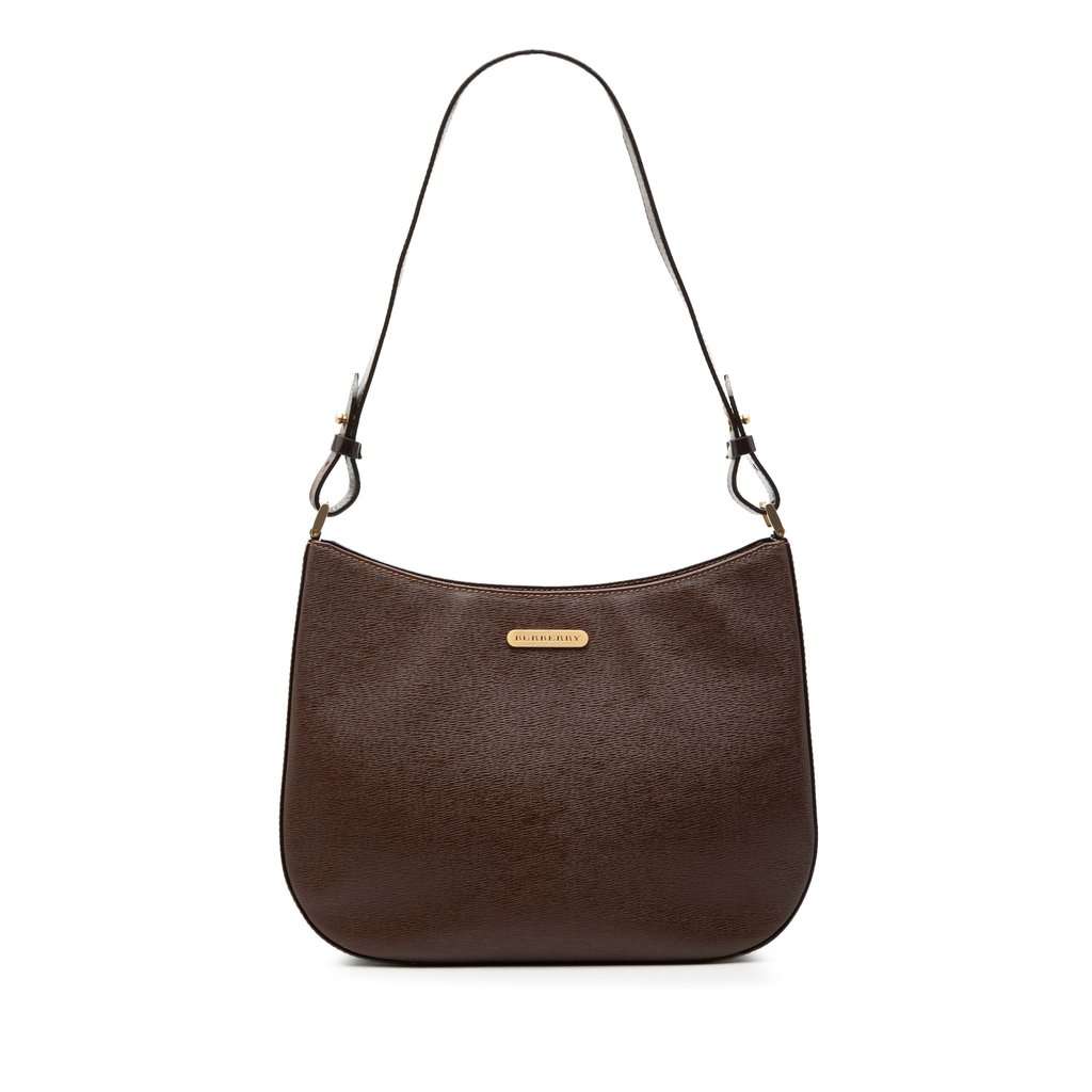 Burberry Leather Shoulder Bag Brown Leather Very good - Front View