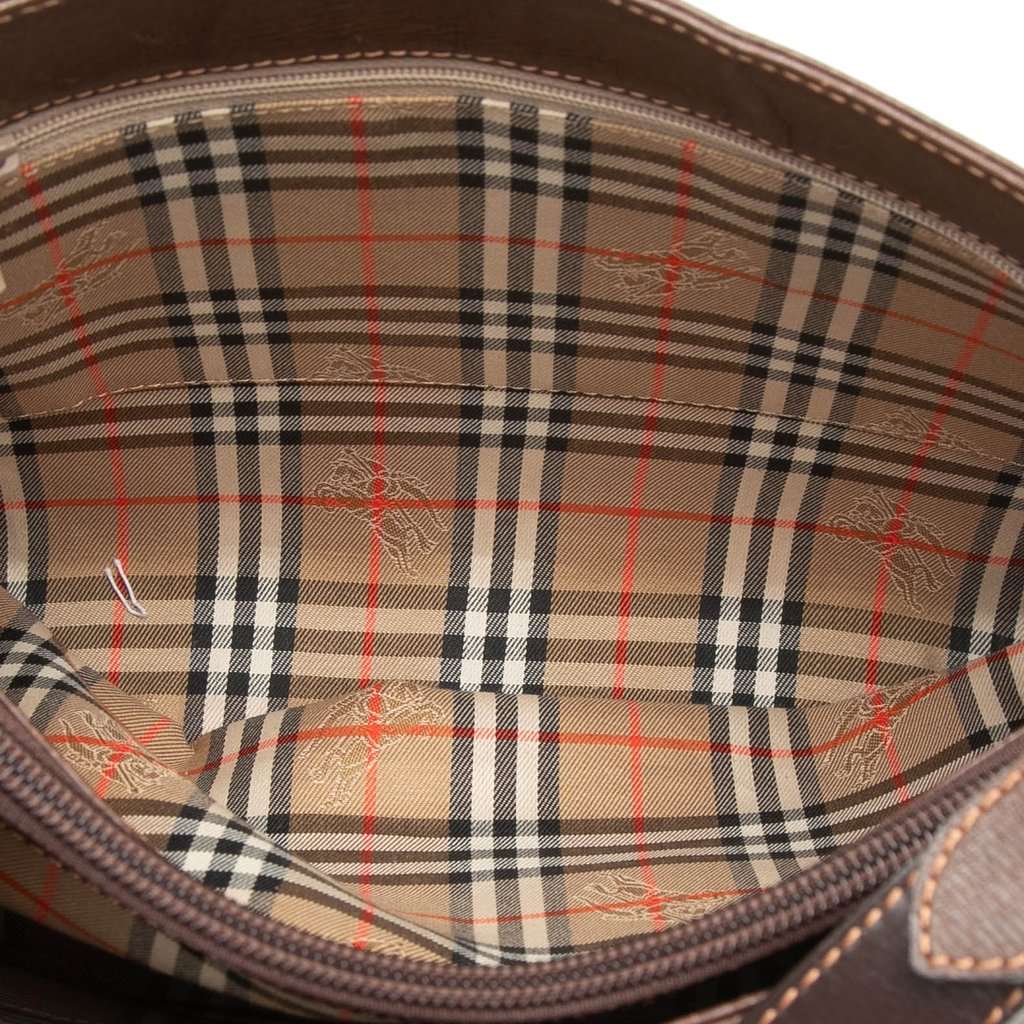 Burberry Leather Shoulder Bag Brown Leather Very good - Model View