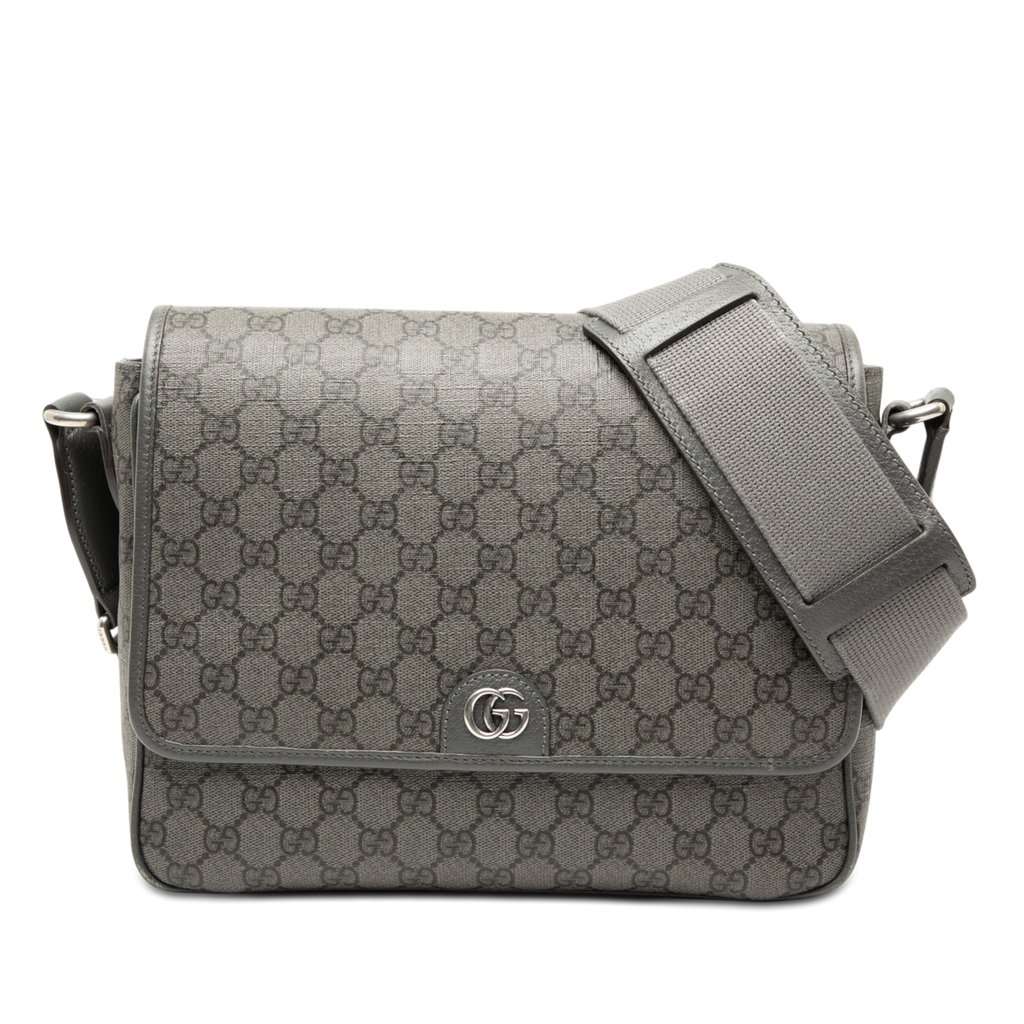 Gucci Medium GG Supreme Ophidia Messenger Bag Green Very good condition - Front View