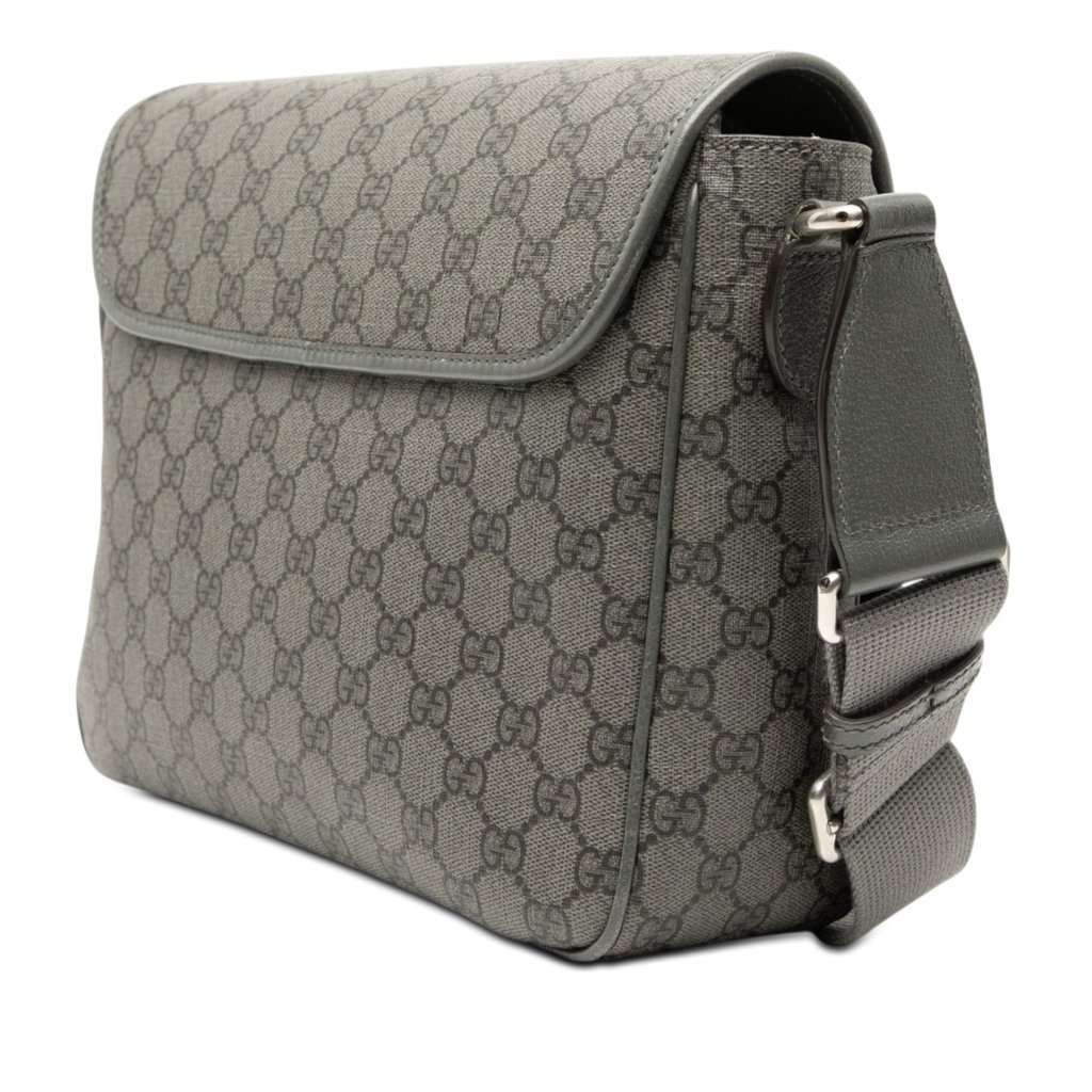 Gucci Medium GG Supreme Ophidia Messenger Bag Green Very good condition - Back View