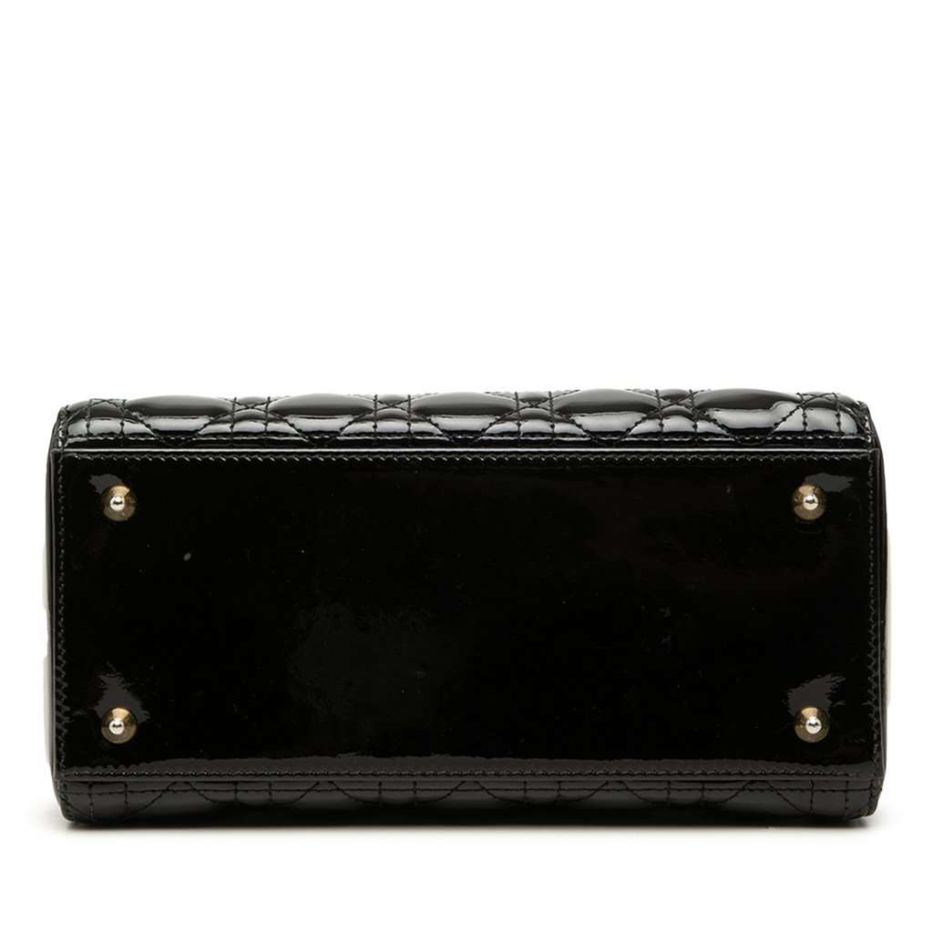 Dior Medium Patent Cannage Lady Dior Black Leather Very good condition - Inside View
