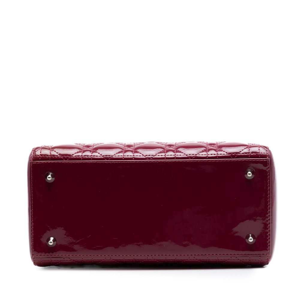 Dior Medium Patent Cannage Lady Dior Red Leather Very good condition - Inside View