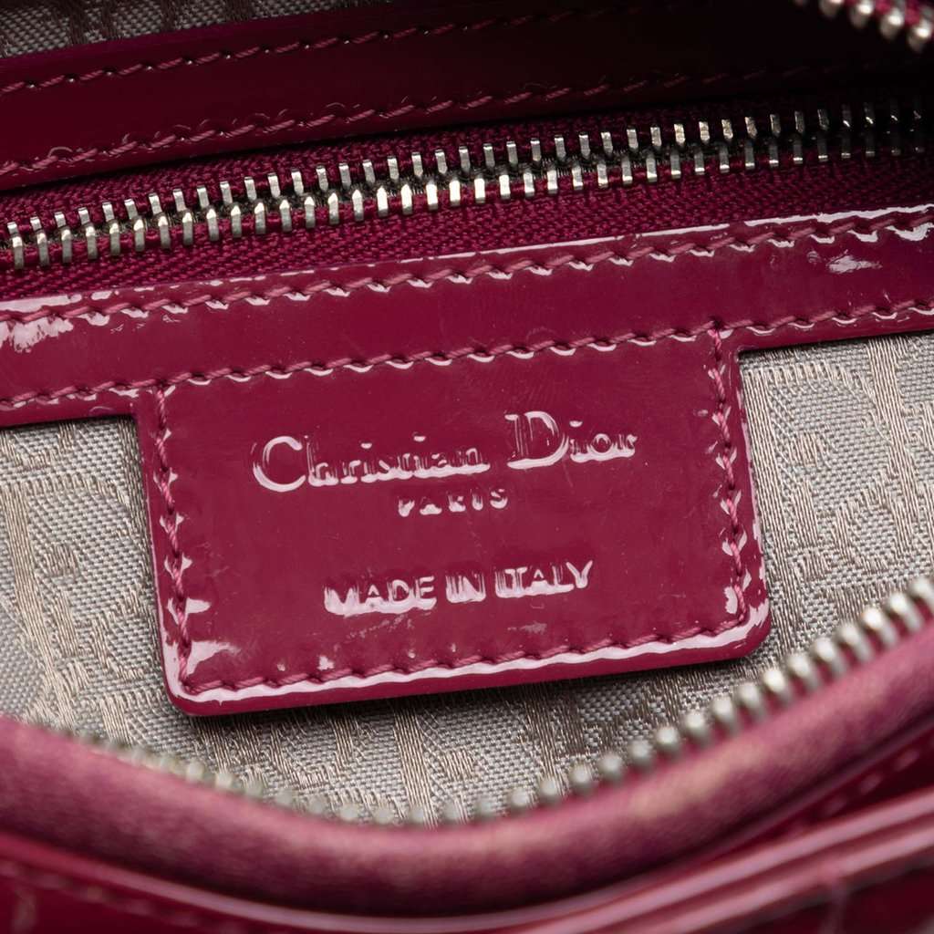Dior Medium Patent Cannage Lady Dior Red Leather Very good condition - Box View
