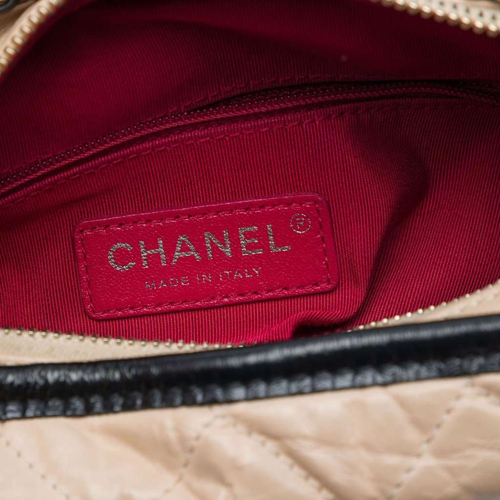 Chanel Small Quilted Aged Calfskin Gabrielle Hobo Brown Leather Very good - Box View