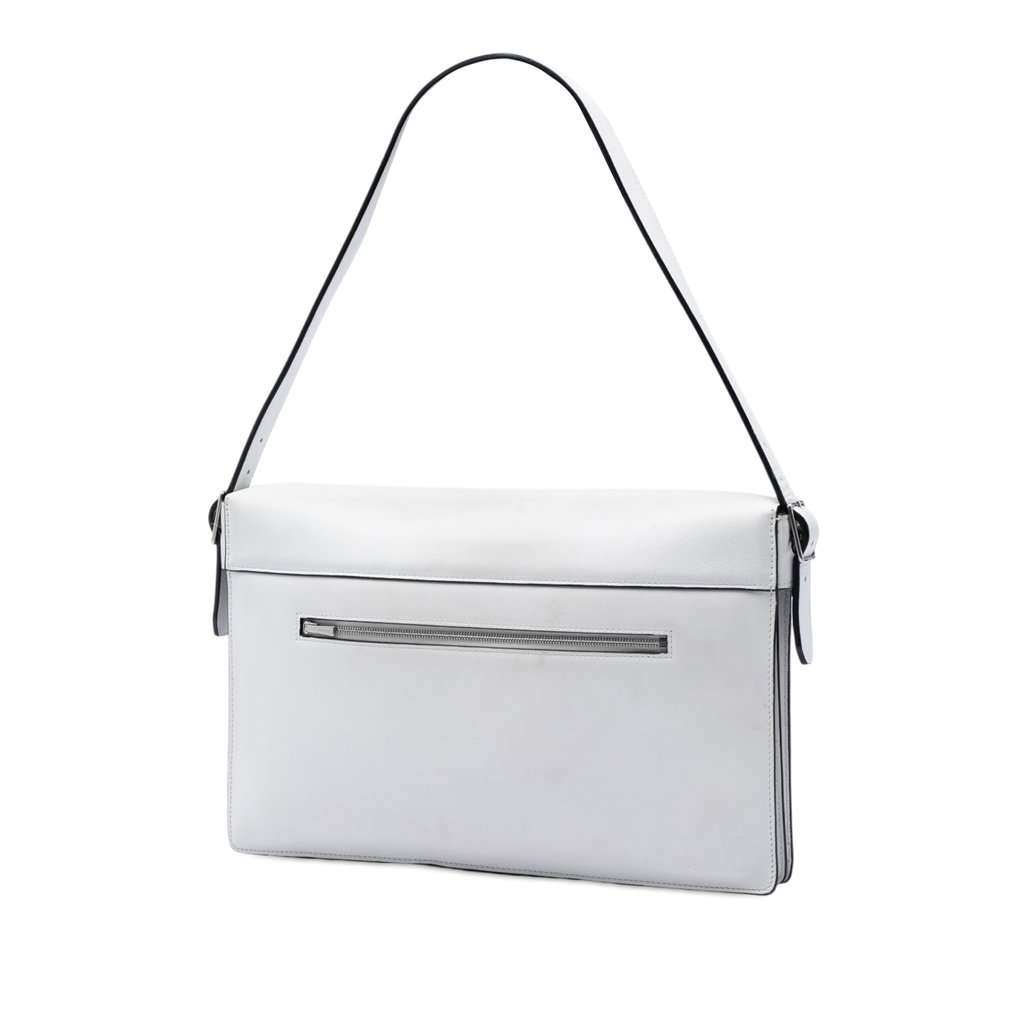 Celine Multicolor Leather and Pony Hair Diamond Shoulder Bag White Leather Very good - Back View