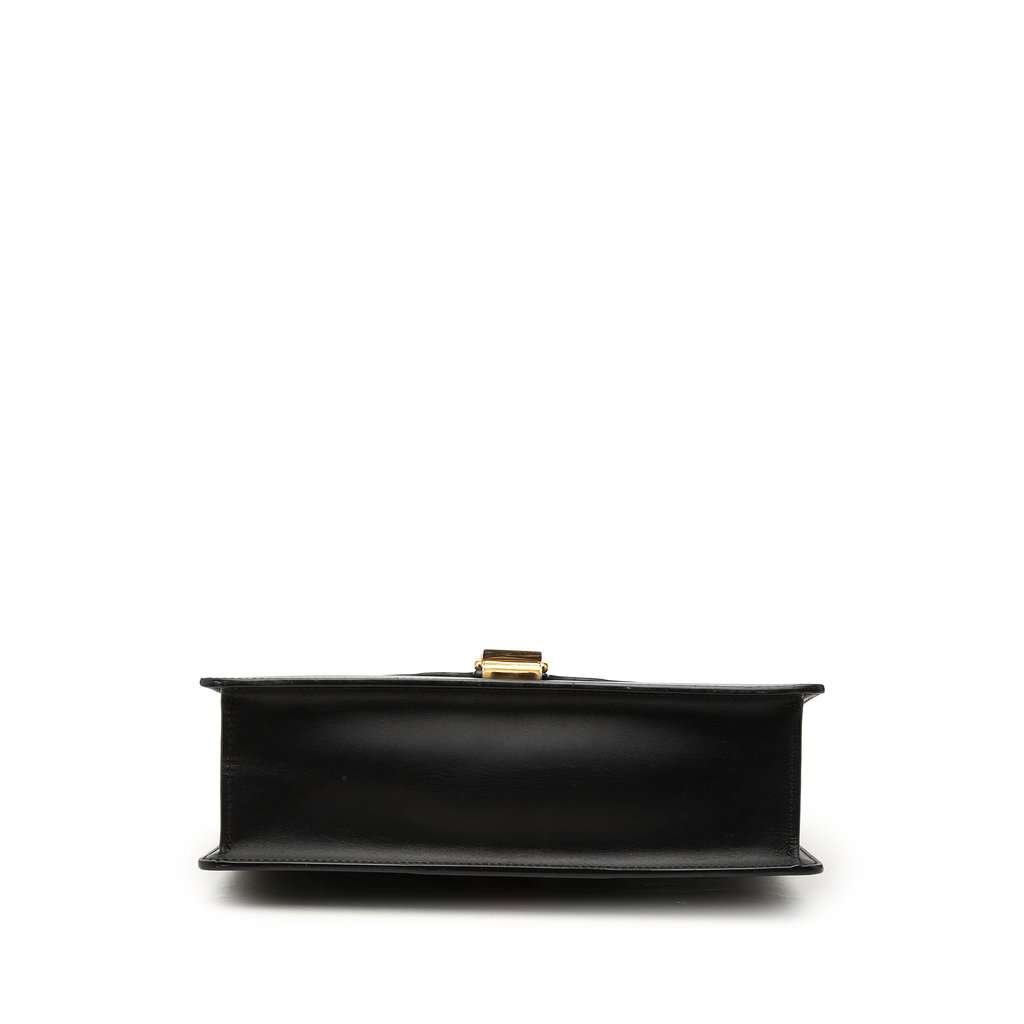 Gucci Small Calfskin Web Sylvie Satchel Black Leather Very good - Inside View
