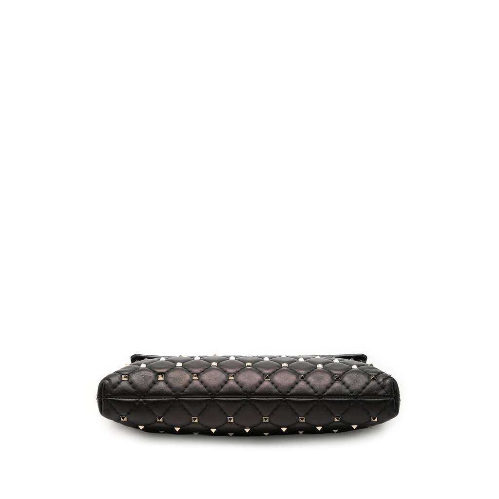 Valentino Nappa Rockstud Spike Clutch Black Leather Very good condition - Inside View