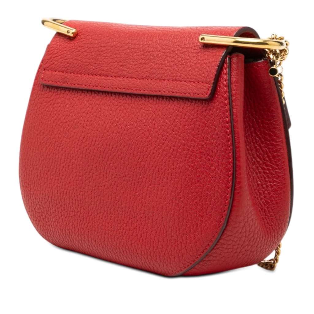 Chloé Mini Leather Drew Crossbody Red Leather Very good condition - Back View